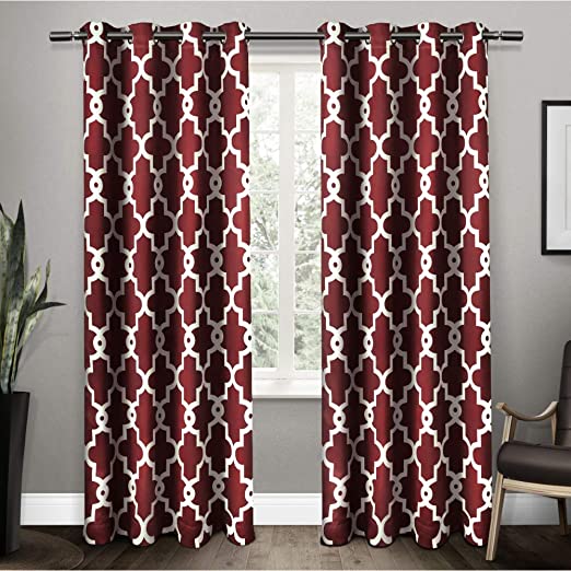 pix Burgundy And Gray Curtains 4 pc victoria french lily royal floral damask embroidery curtain set burgundy red white gray grommet drape sheer liner walmart com