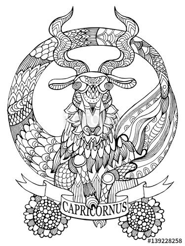 images Capricorn Coloring Pages For Adults capricorn zodiac sign coloring page for