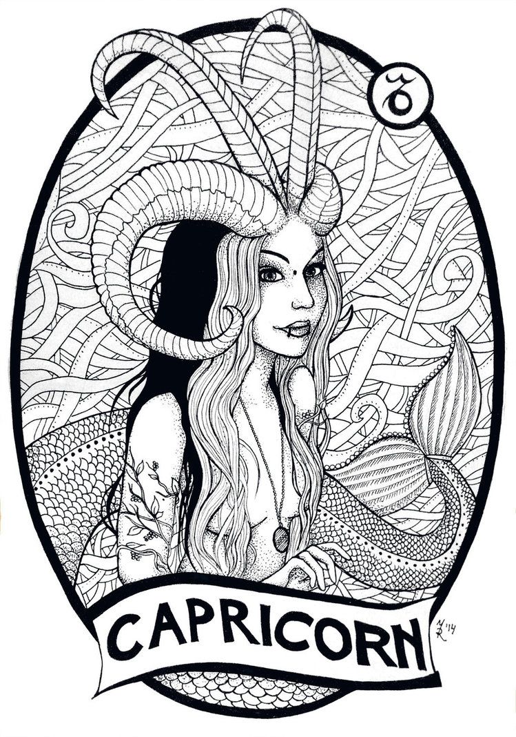 pic Capricorn Coloring Pages For Adults https www shutterstock com image vector detailed capricorn aztec filigree line art 475104124