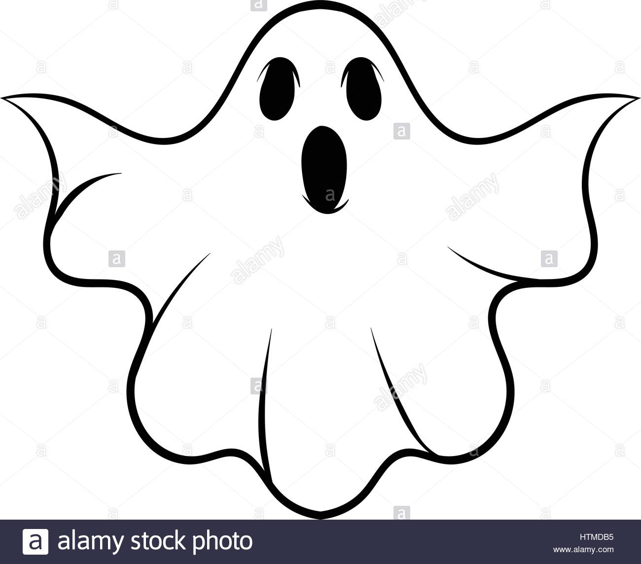 Cartoon Ghost Outline - Serunen