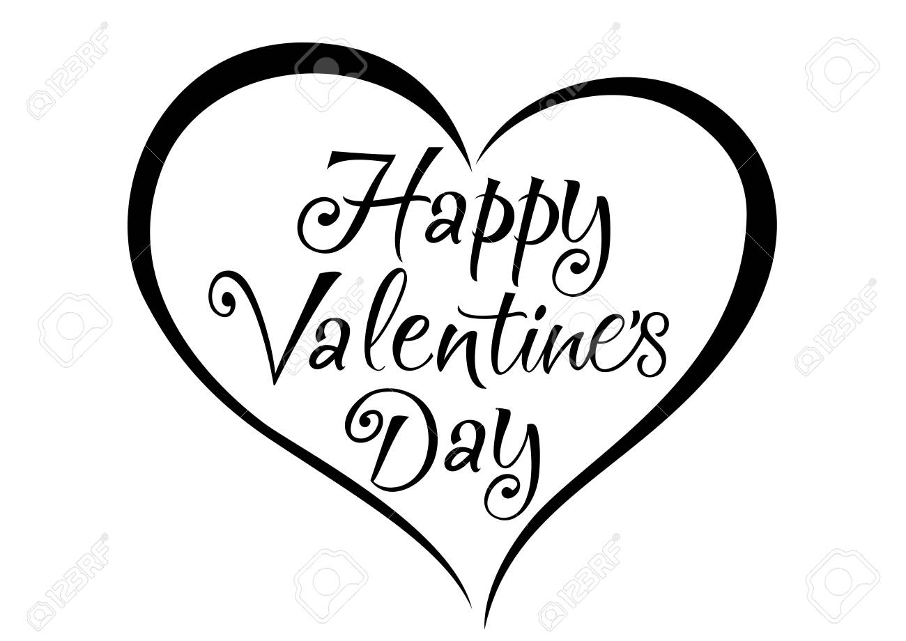 Happy Valentines Day Heart Lettering - Serunen