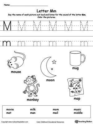 picture Images Starting With Letter M cartoon illustration of finding picture starting with letter