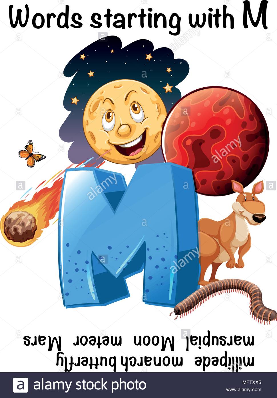 pic Images Starting With Letter M alphabet letter m with clip art and few similar words starting