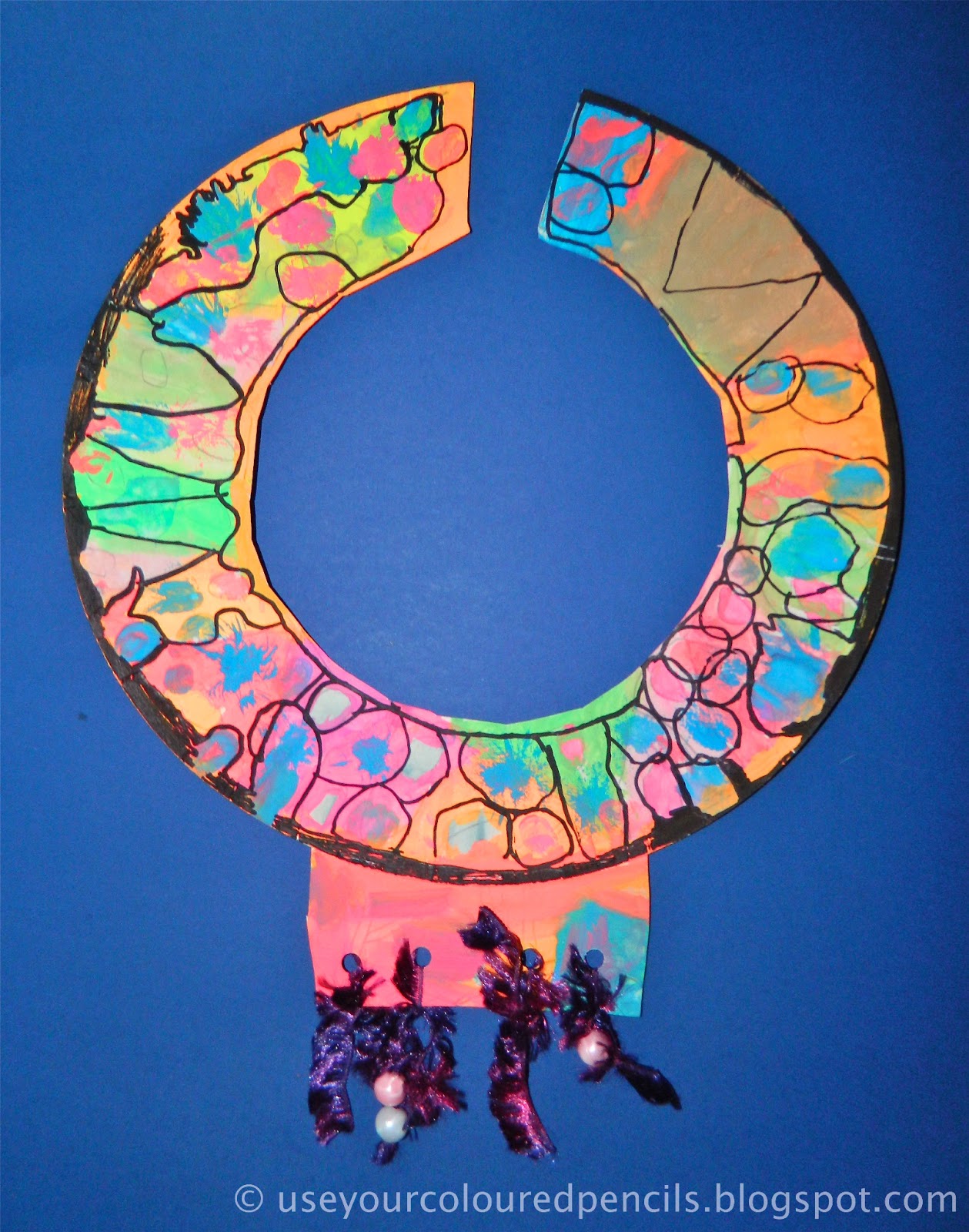 picture Maasai Necklace Template use your coloured pencils
