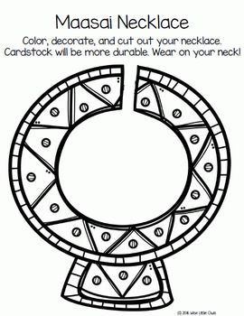 pic Maasai Necklace Template 112 cultural art projects ideas in 2021