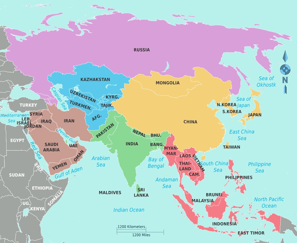 picture Mapa Asiatico https www alamy es asia regiones mapa politico con un solo pais subregiones coloreadas del continente asiatico centro este norte sur sudeste asia occidental image351753968 html