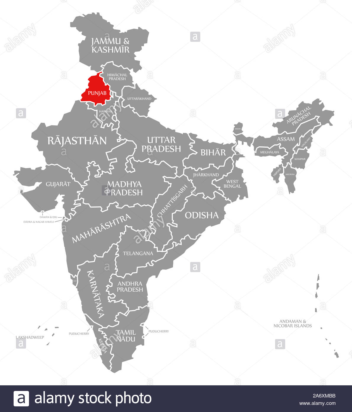 Punjab On The Map Of India - Serunen