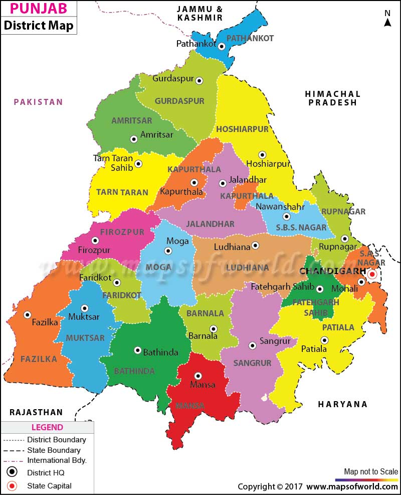 Punjab On The Map Of India - Serunen