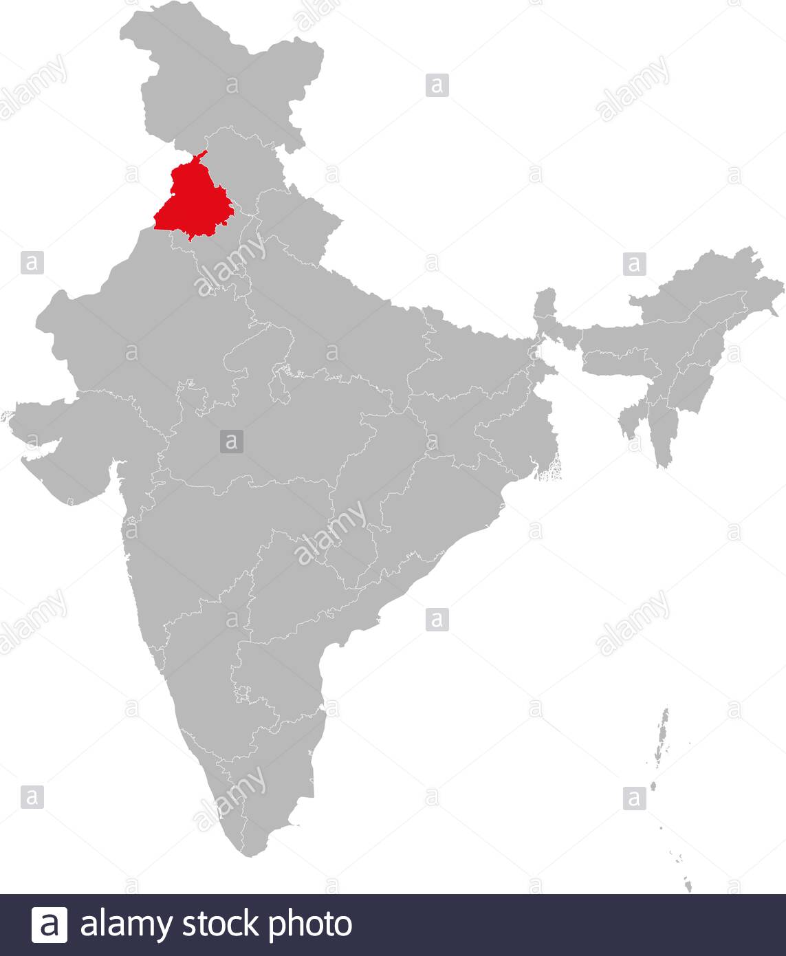 Punjab On The Map Of India - Serunen