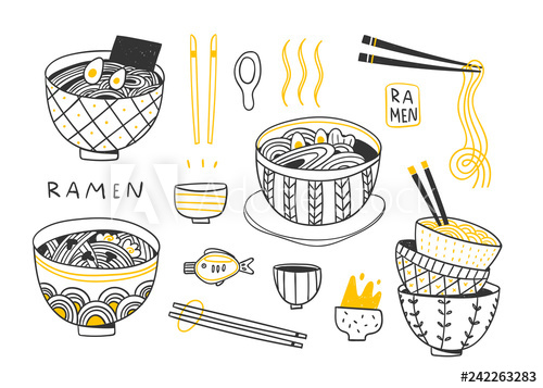 images Ramen Doodle ramen illustration in icon drawn style